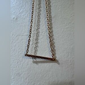 Gold Chain Necklace with Bar Pendant
